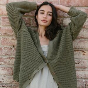 Jenni Kayne Sage Cotton Cocoon Cardigan
